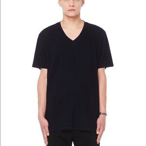 James Perse Men's Size Large (3) Dark Navy V Neck 100% Cotton T-Shirt